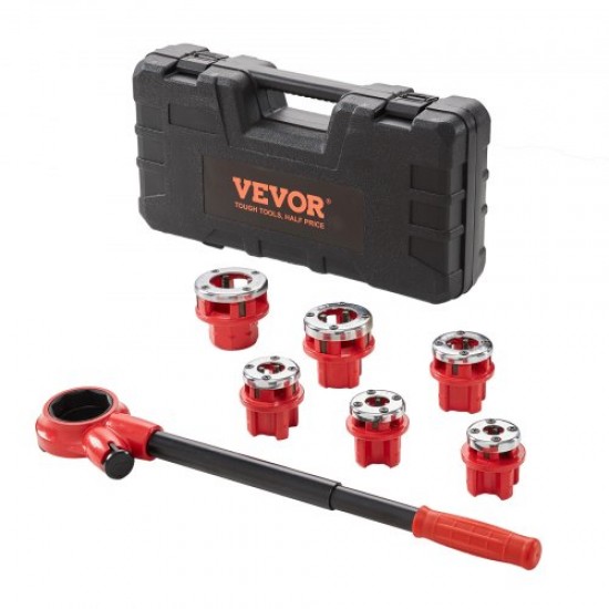 Comprar Kit de rosqueamento de tubo de catraca 1/4" NPT ~ 1-1/4" NPT Conjunto de matrizes para encanador manual portátil 6 Estojo de armazenamento de matrizes NPT para encanamento de alumínio, ferro, tubos de cobre