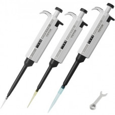 Juego de Micropipetas Canal Único 3 Piezas 0,5-10μl, 10-100μl, 100-1000μl