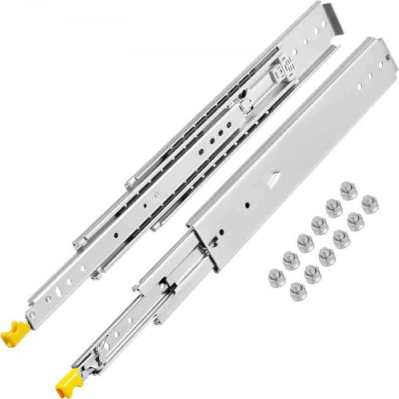 Guías Laterales para Cajón Extracción Total de 121,9cm 1 par de Rieles Para Cajones 61x7,6x1,9cm Correderas con Rodamiento de Bolas Capacidad