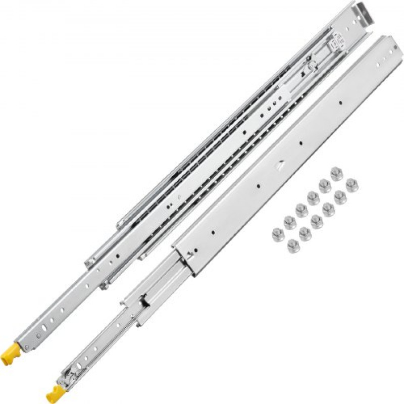 Guías Laterales para Cajón Extracción Total de 284,5cm 1 par de Rieles Para Cajones 142,2x7,6x1,9cm Corredera con Rodamiento de Bolas