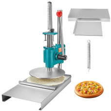 VEVOR Prensa de Pasta Máquina de Pizza Manual Diámetro de 24cm con Bandeja de Acero Inoxidable Formadora de Pizza Doméstica Altura Ajustable para Tartas Tortillas Panes Pizzerías Panaderías Cafeterías
