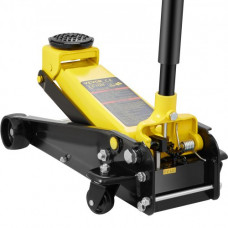 Gato de Bajo Perfil de Acero Carga Máxima de 3 T Gato Hidraulico para Coche Rango de Elevación 130-508 mm Bomba Hidráulica Simple Gato Carretilla para Coches Familiares, Camiones, Todoterrenos