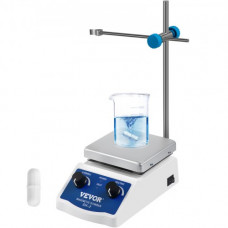 VEVOR Agitador Magnético SH-2, 100-2000 RPM Mezclador Magnético, con Placa Calentadora, Velocidad y Temperatura Ajustable, para Laboratorio, Barra Agitadora y Soporte Incluidos