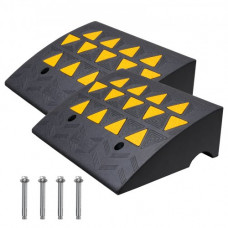 VEVOR Rampa Umbral Elevación de 15,2 cm 2 PCS Rampas de Goma para Aceras Carga de 15 T Rampa de Acceso para Sillas de Ruedas con Estructura de Rejilla Estable para Paso de Coches Motos 49,1x37x15,2 cm