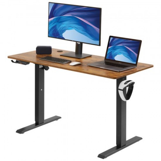 Buy Adjustable Height Standing Desk 0.72-1.1m Lift Table 1.2 x 0.6m Desk Electric Standing Desk 15.4mm/s Lift Metal Frame 82kg Load for Home Office