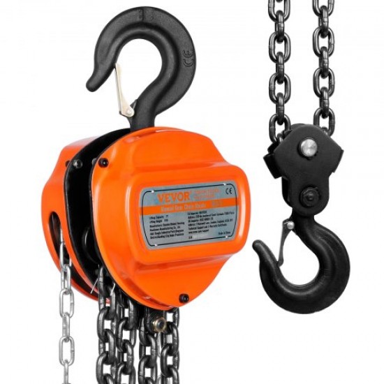 Buy 2T Manual Chain Hoist Chain Hoist with 360° Block Hook Lifting Height 2.8m Alloy Steel G80 Chain Guide with Double Ratchet Brake for Cargo Garages