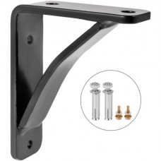 Escuadras Abatibles 10,2 x 12,7 x 3,8 cm, Soportes para Estantes con Capacidad de Carga 204 kg, Soporte Estantería, Escuadras Estanterías, Soporte Escuadra, Material de Acero, Color Negro Mate