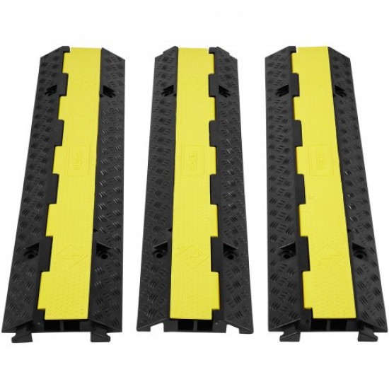 Koop Kabelbescherming oprit kabelgoot 3 stuks 2-weg vloerkabeldoorvoer 3 x 3 cm rubberen en PVC kabelbeschermer