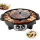 Koop in 1 elektrische hotpotgrill 3 liter elektrische barbecuegrill met dubbele pan 1200 W (hot pot) +1000 W (grill) Elektrische grill voor het bereiden van steaks, groenten 0-240 ℃