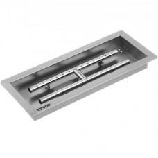 VEVOR Mesa rectangular de Hoguera 50,80 x 20,32 x 5,0cm Brasero Portátil Mesa de Gas Propano Brasero Exterior para Chimenea Exterior Metal para Chimenea