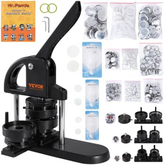 Buy Button Maker Machine, Pin Badge Maker 1"/1.25"/2.28" 3 in 1, 300 Pieces Buttons