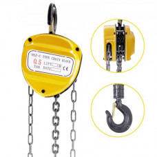 Polipasto de Cadena Manual 1100lb / 0.5T 3m con Cuerda de Elevación Cabrestante