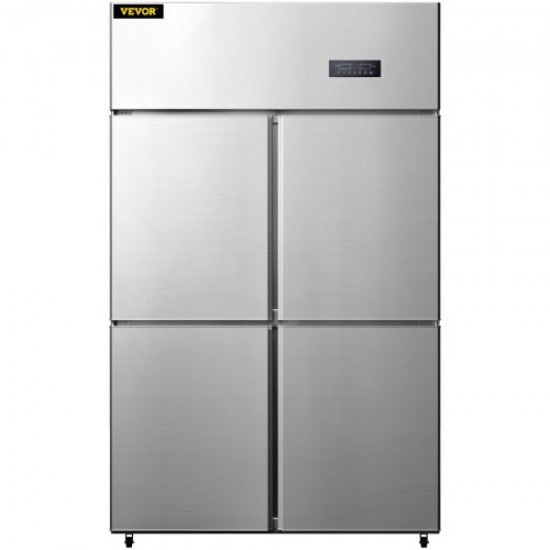 Comprar Refrigerador Independiente 780 L Gran Capacidad Nevera con Puertas 272 W Nevera y Congelador Independiente 121x70x195 cm Material de Acero Inoxidable, Control de Temperatura Separado 4 Puertas