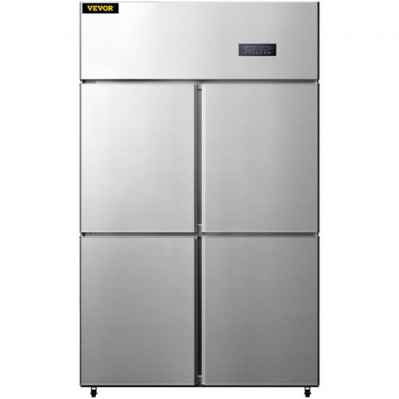 Refrigerador Independiente 780 L Gran Capacidad Nevera con Puertas 272 W Nevera y Congelador Independiente 121x70x195 cm Material de Acero Inoxidable, Control de Temperatura Separado 4 Puertas