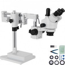 Microscopio Trilocular, 3,5X-90X Microscopio Estéreo 55-75 mm Microscopio Estéreo Profesional Microscopio con Brazo Ajustable con Rango de Enfoque de 26:1 para Observación de Insectos, etc.