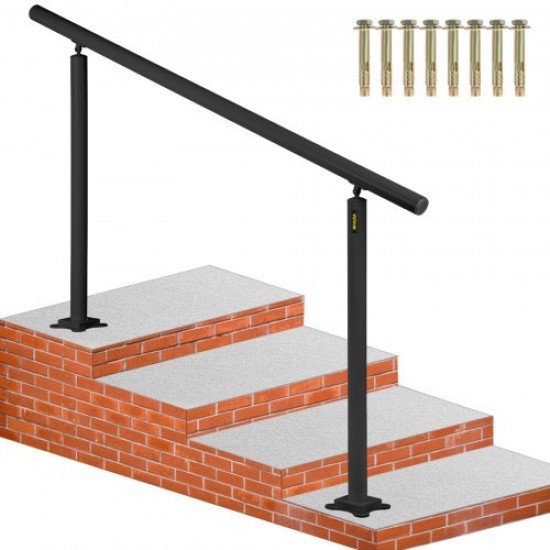 Kaufen Sie Treppenhandlauf, Aluminium-Treppenhandlauf, Stufenhandlauf, passend für 0–5 Stufen, schwarzes Treppengeländer, 152,4 x 91,4 cm