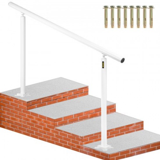 Barandilla de Escaleras Aluminio Pasamanos de Escalón Ajuste para 0-5 Pasos Blanco Baranda para Escaleras 152,8 x 91 cm Ángulo Ajustable 0°-60° para Porches Balcones Jardines Hoteles Garajes