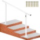 Barandilla de Escaleras Aluminio Pasamanos de Escalón Ajuste para 0-5 Pasos Blanco Baranda para Escaleras 152,8 x 91 cm Ángulo Ajustable 0°-60° para Porches Balcones Jardines Hoteles Garajes