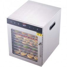 Máquina Deshidratadora de Alimentos 10 Bandejas de Acero Inoxidable 800 W Deshidratador Eléctrico de Frutas y Verduras Temperatura Ajustable 30-90 °C Temporizador 0,5-48 h para Hierbas, Carne
