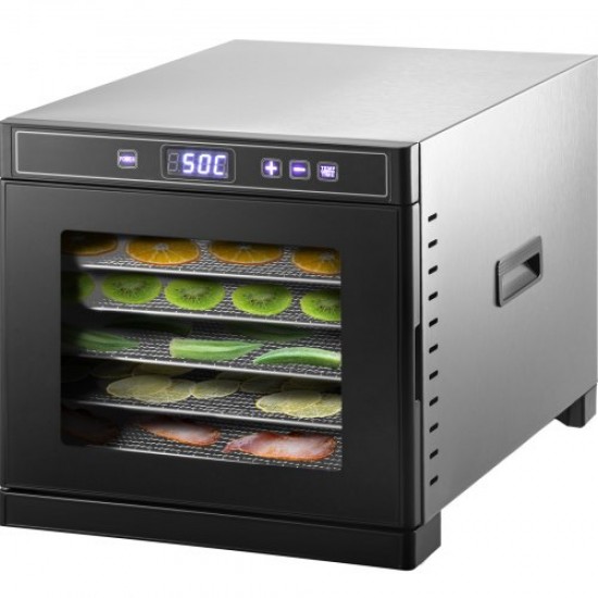 Comprar Máquina elétrica de desidratação de alimentos, 6 bandejas, 600 W, secador de frutas e vegetais, 35-75°C, temporizador, 48H, desidratador de frutas