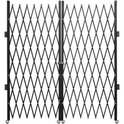 VEVOR Puerta de Seguridad Plegable Doble Acabado en Polvo 2 x 3,66 m con Ruedas