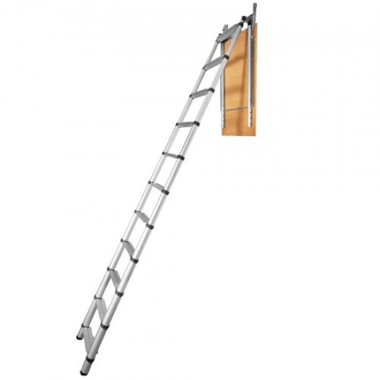 Comprar Escalera Telescópica Plegable de Aluminio para Ático 600 x 1000 mm Capacidad de Carga de 158,8 kg Extensión Multiusos Ligera y Portátil Altura de Instalación 9,8-10,5' para Ático, Oficina, Hogar