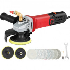 Pulidora de Hormigón Aluminio 860W Pulidora Electrónica de Piedra Húmeda de 4″ y 5″ 5000 RPM 6 Engranajes de Cambio Ajustables Pulidora de Piedra Húmeda 3 Orificios de Inyección de Agua 3,9 kg