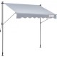 VEVOR Toldo Retráctil de 3 x 1,2 m, Toldo Manual para Terraza Altura Ajustable, Resistente al Viento y a los Rayos UV, con Cortina Parasol de 1 m y Manivela para Terraza, Patio Trasero, Jardín, Balcón