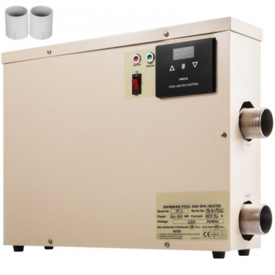 Termostato de Piscina Eléctrica con Manguera 11 kW 220 V, Termostato de Calefacción de Piscina ST-11, Control de Reinicio Manual, Termostato de Calentador de Piscina Digital, 18,7 x 14 x 3,9"