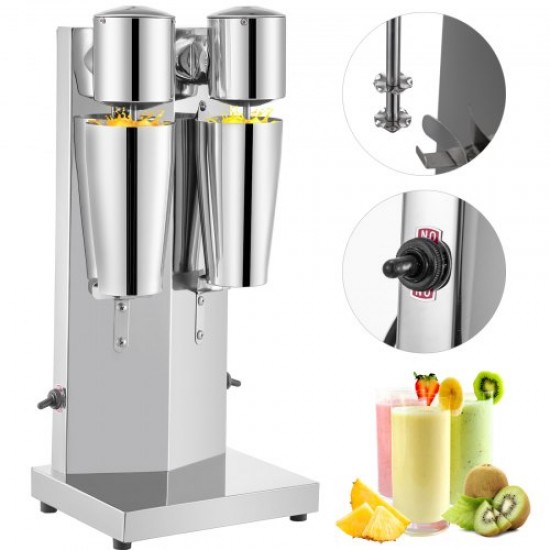 Buy 800 mL Two-Cup Smoothie Maker, Electric Blender Drink Mixer Two Speeds, Stainless Steel Ice Cream and Milkshake Blender, Blender with 18000 r/min Motor Speed