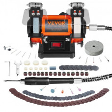 VEVOR Amoladora de Banco con Motor sin Escobillas 50 W 2980 RPM con 3 Muelas 100+ Pulidora de Joyería de Velocidad Ajustable Esmeriladora Fina y Gruesa Eliminación de Óxido de Metales de Joyería