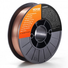 VEVOR Alambre de Soldadura MIG ER70S-6 5kg 0,8mm Bobina de Soldadura Sólida de Acero Blando 200 mm Resistencia a Tracción 490-670 MPa Uniones de Soldadura Sólida de Alimentación Suave para Soldadura