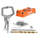 Buy 50 Piece Double Hole Drilling Kit with Square Drill Bit and C Clamps for Doweling Holes Jig and Angle Holes, for Woodworking Drilling