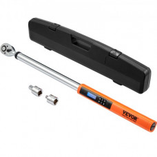 Llave Dinamométrica Digital 1/2" Llave de Torsión 34-340 N.m Precisión ±2% Llave de Carraca Ajustable 72 Dientes LED Zumbador Vibración Respaldo con Adaptadores Extensión Kit de Mantenimiento