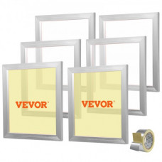 Marco de Pantalla de Seda 6 Piezas Marcos de Serigrafía de Aleación de Aluminio 45,7 x 50,8 cm Kit de Serigrafía con Malla 160, Malla de Nylon de Alta Tensión y Cinta de Sellado para Camisetas