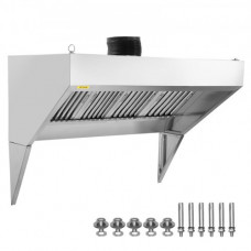 VEVOR Campana extractora comercial de 9 pies para camión de alimentos, capó de remolque de acero inoxidable 201 con 4 rejillas de filtro de aceite extraíbles en forma de U, campana de ventilación