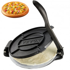 VEVOR Prensa para Tortillas de Hierro Fundido Prensa para Tacos 20 cm Máquina para Hacer Tortillas pre-sazonada con 100 Piezas de Papel Pergamino, Máquina para Masa para Tortillas de Harina, Negro