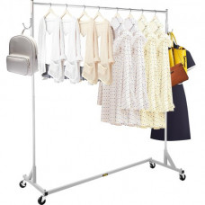 VEVOR Burro Perchero para Ropa en Z 60 x 159 x 160cm Perchero Resistente con 4 Ruedas de Acero Inoxidable Capacidad de 136kg Perchero Comercial con