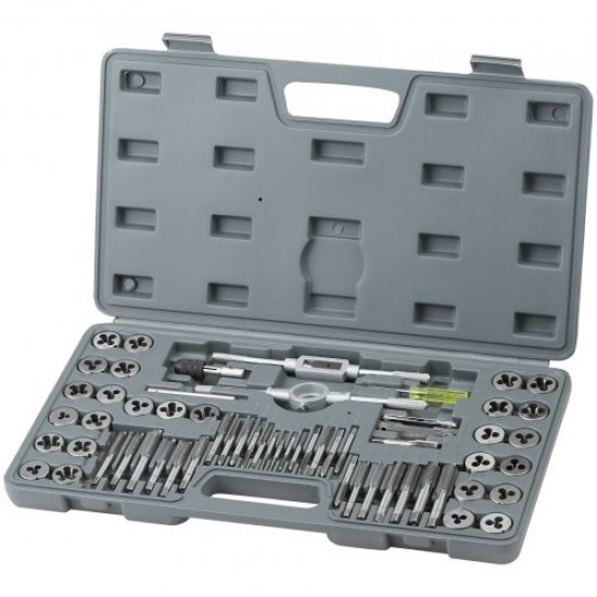 Buy Tap and Die Set 60 Piece Standard Metric and SAE Steel Tap and Die Kit with Portable Carrying Case Tool for Construction Auto Repair Plumbing