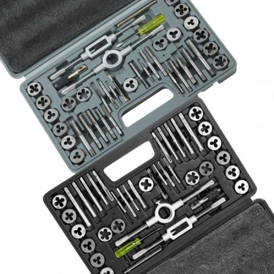 Buy Tap and Die Set 80 Pieces M3-M12 Metric and SAE Steel Tap and Die Kit with Portable Carrying Case Tools for Construction Auto Repair Plumbing