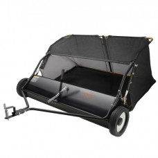 VEVOR Barredora de Césped con Remolque de 123,2 cm Colector de Hojas y Pasto de Gran Capacidad de Pies con Altura de Barrido Ajustable, Diseño de Cuerda de Descarga para Agarrar Escombros y Pasto