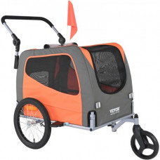 VEVOR Remolque de bicicleta para perros Cochecito para mascotas 2 en 1 30 kg resistente al agua