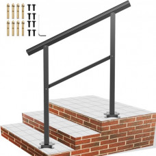 Pasamanos Escalera Barandilla de Escaleras 91,4 x 89,5 cm Barandilla de Escalera de Alumino Barandilla con Pasamanos Exterior para 2-3 Escalones