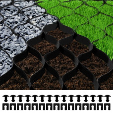 VEVOR Estabilizador de Grava 1885 lbs/pies2 Rejilla de Estabilización de Suelo Permeable 8,2m x 1,2m x 5,1cm para Entrada, Base de Cobertizo, Entrada de Vehículos Ligeros, Estacionamiento, Césped