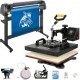 Kaufen Sie 5-in-1-Wärmepresse, 1800 W, 38 x 38 cm, Vinyl-Schneidmaschine, 1350 mm rotierende Wärmedruckmaschine für T-Shirts, Tassen, Teller, Kappen, volle 360°-Drehung