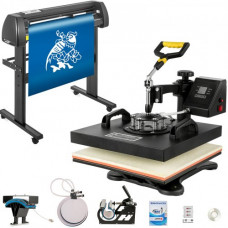VEVOR 5 en 1 Prensa caliente 38x38 cm & Máquina Plotter de Corte de Vinilo 870mm