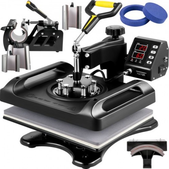 Buy 8 in 1 Heat Press Machine Plate 29 x 38 cm Black Heat Press Machine 1000 W Digital Display Anti-scald Sublimation Machine