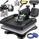 Buy in 1 Heat Press Machine Plate 38 x 38 cm Black Sublimation Machine 1000 W 360 Degree Rotating Digital Display Anti-Scald