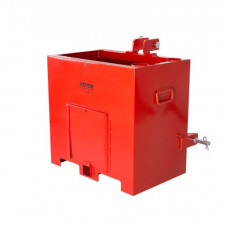 VEVOR Caja de Lastre de 3 Puntos para Tractor Categoría 1 Caja de Lastre Capacidad de Carga 363 kg para Receptor de Enganche de 50,8 mm, Contrapeso de Acero Resistente para Cargadoras, Tractores, Rojo