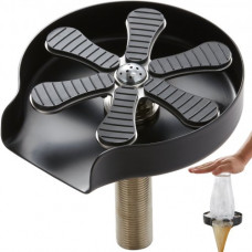 VEVOR Enjuagadora de vidrio automática 121x127,6mm Enjuagadora de vidrio para fregadero de cocina de acero inoxidable 304 con 10 chorros de agua Lavadora de vidrio con rotación de 360° Enjuague rápido